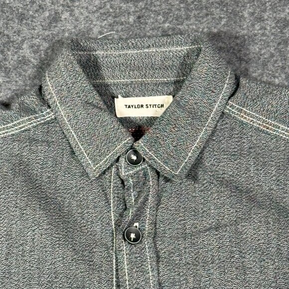 Taylor Stitch Mens LS Button Workshirt Grey Chambray Selvedge Sz 38 Small Lux - Picture 1 of 13